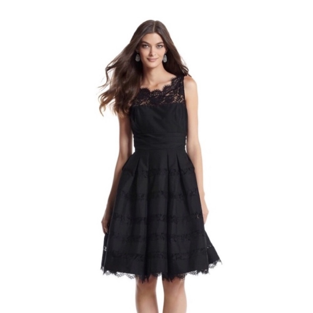 WHBM Size 4 Dress Black Market Lace Illusion A Line Dress. Like new!